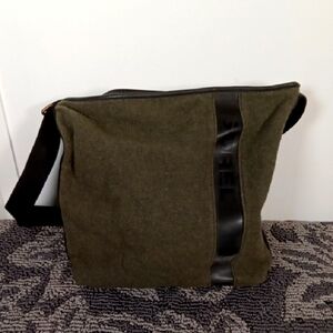 Sorel Crossbody Shoulder Bag Sporty School Canvas Wool Womens